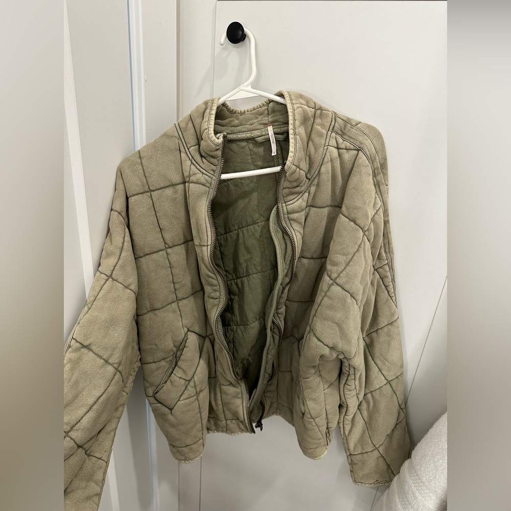 Free people doleman quilted knit jacket